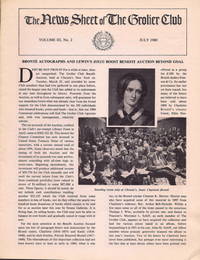 The News Sheet of The Grolier Club.  Two issues: Volume II, No. 4 and Volume 3, No. 2