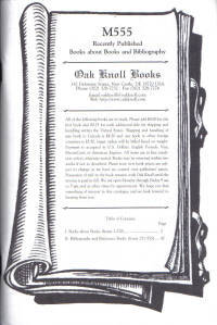 Oak Knoll Books M555 Recently Published Books about Books Oak Knoll Books M555 Recently Published Books about Books