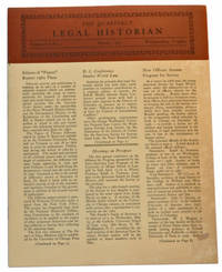The Quarterly Legal Historian, Vol. I, No. 1 (March, 1962)