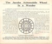 THE JACOBS AUTOMOBILE WHEEL IS A WONDER  [broadside]: