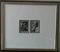 Outer space--Two Scenes, Original Art, Pen-and-Ink, SIGNED
