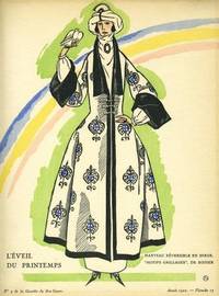L'Eveil Du Printemps: Manteau Reversible en Serge, Motifs Grillages, De Rodier Print from the Gazette du Bon Ton
