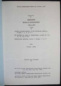 Abstracts of Pennsylvania Records of Naturalizations 1695-1773 Abstracts of Pennsylvania Records of Naturalizations 1695-1773