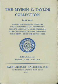 Queen Anne, Georgian & Early American Furniture. Collected by the Late Myron C. Taylor. November 3, 4 and 5, 1960. Part One. [with] Gothic and Renaissance Furniture & Sculpture. French and Venetian XVIII Century Furniture. November 11 and 12, 1960. Part Two. (Myron C. Taylor Collection) [Two Volumes]