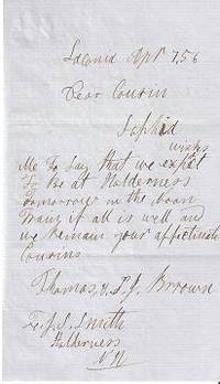 AUTOGRAPH LETTER SIGNED (ALS) TO J.S. SMITH, HIS COUSIN, REGARDING A VISIT AT HOLDERNESS, NEW HAMPSHIRE AUTOGRAPH LETTER SIGNED (ALS) TO J.S. SMITH, HIS COUSIN, REGARDING A VISIT AT HOLDERNESS, NEW HAMPSHIRE