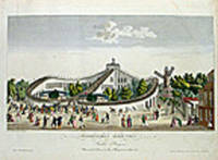 Promenades Aeriennes, Jardin Baujon. Honor&eacute; de la Pr&eacute;sence de Sa Majest&eacute;, le 2 Ao&ucirc;t 1817 [The Aerial Walk-ways, Baujon Garden, Honoured by the Presence of His Majesty, August 2, 1817]