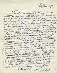Autograph letter signed "Bakst," addressed "my very dear and irascible friend."