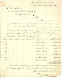 Accounts for Indian Trade.  Autograph letter, signed