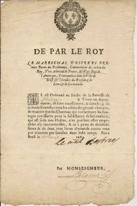 The Viceroy of America signs an order to repair the supply lines.  Printed broadside, accomplished in manuscript and signed