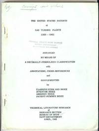 THE UNITED STATES PATENTS of GAS TURBINE PLANTS (1925 - 1942)