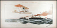 Raid Paris Boulogne, 1912 / Andre Beaumont sur Hydroa&eacute;roplane "Donnet-Leveque" h&eacute;lice Levasseur r&eacute;servoir inexplosible Brionne