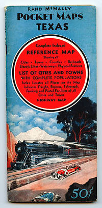 RAND MCNALLY POCKET MAPS OF TEXAS FOR TOURISTS, TRAVELERS, SHIPPERS GENERAL COMMERCIAL AND BUSINESS REFERENCE