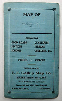 MAP OF CARROLL CO, MO. SHOWING GOOD ROADS, SECTIONS, SCHOOLS, CEMETERIES, STREAMS, CHURCHES, ETC. (Cover title)