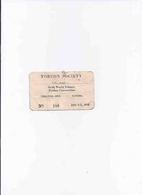 TORCON Society, World Science Fiction Convention Membership  Card, Toronto Ontario, 1948