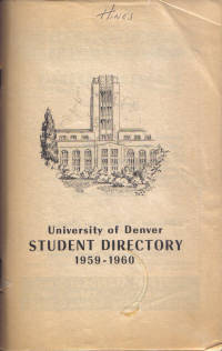 University of Denver Student Directory 1959-1960