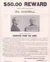 $50.00 REWARD FOR THE ARREST AND DELIVERY OF IRA SHERRILL, CHARGED WITH BEING A DESERTER FROM THE ARMY