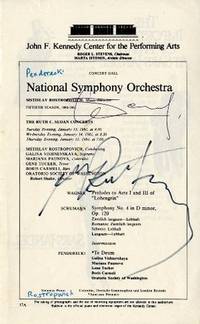 Program excerpt featuring Rostropovich conducting the National Symphony Orchestra at the John F. Kennedy Center for the Performing Arts in Washington, D.C., in January of 1981