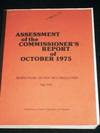 Assessment of the Commissioner's Report of October 1975