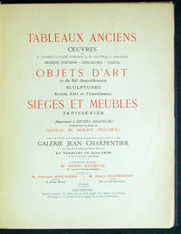 Tableaux anciens; oeuvres de F. Guardi, Claude Lorrain, J.-M. Nattier, F. Snyders; dessins anciens, gouaches, pastel Objets d'Art et de Bel  Ameublement. Sculptures...Sièges et Meubles. Tapisseries Appartenant à Divers Amateurs et provenant en partie du Chateau de Modave (Belgique). 12 Juin 1936