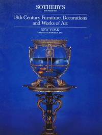 Sotheby's New York 19th Century Furniture, Decorations And Works Of Art Saturday 30 March 1985