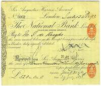 Receipt signed by both De Reszke and Augustus Harris, manager of the Drury Lane Theatre