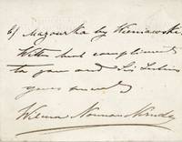 Autograph letter signed to Lady Benedict, wife of the conductor and composer Sir Julius Benedict