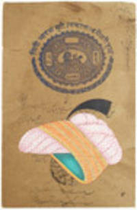 An original gouache drawing of a mughal turban