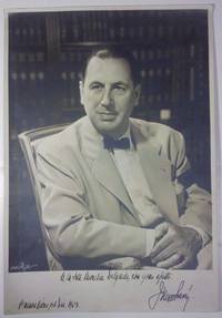 An Oversized Juan Peron Photograph Signed Just After His Wife Died; He Is Wearing A Black Mourning Band On His Arm