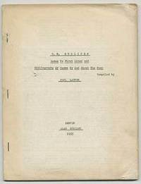 E.E. Cummings: Index to First Lines and Bibliography of Works By and About the Poet