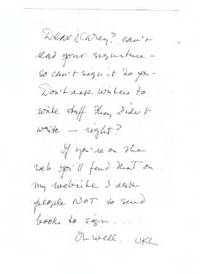Holograph Note Signed
