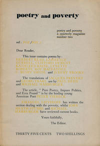 Poetry and Poverty: Number 2 by Durrell, Lawrence; Read, Herbert; Raine, Kathleen; Brooks, Jeremy; Etc from Good Books In The Woods - Used Book - First Edition