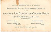 Invitation:  62nd ANNUAL RECEPTION AND EXHIBITION OF THE WOMAN'S ART SCHOOL OF COOPER UNION...JUNE 1st, 1921