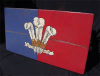 Ich Dien" Prince of Wales Plume hand-painted, wood-carved vintage bench Ich Dien" Prince of Wales Plume hand-painted, wood-carved vintage bench