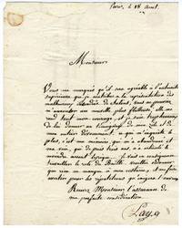 Autograph letter signed to "Monsieur Dubois inspecteur g&eacute;n&eacute;ral de l'op&eacute;ra"