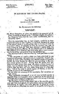 REPORT...THE MEMORIAL OF H. TUDOR BROWNELL, ON BEHALF OF THE "HARTFORD ARGILLO MANUFACTURING COMPANY"...July 31, 1848