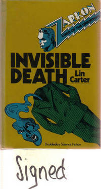 Invisible Death: Zarkon Lord of the Unknown ---Signed By Lin Carter to Walter B Gibson , Author of THE SHADOW Pulps