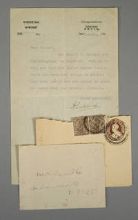 AUTOGRAPH,SINED IN INK `M K GANDHI [AT] SABARMATI 7: 9: 28'