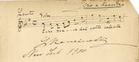 Autograph musical quotation signed and dated New York, 1900