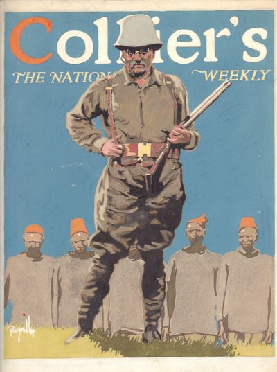 Image for Roy Miller Theodore Roosevelt Gouache proposed for Collier's The National Weekly -Theodore Roosevelt in Africa
