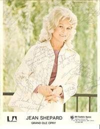 PROFESSIONAL, SIGNED PHOTOGRAPH OF JEAN SHEPARD: PROFESSIONAL, SIGNED PHOTOGRAPH OF JEAN SHEPARD: