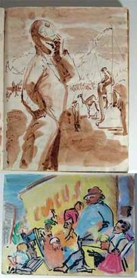 1955 SKETCHBOOK WITH 90 ORIGINAL DRAWINGS, PAINTINGS, WATERCOLORS