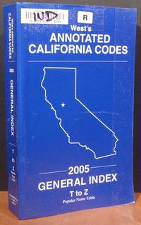 West's Annotated California Codes General Index T to Z