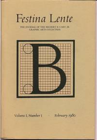 FESTINA LENTE. Volume I, Number 1