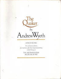 Quaker by Andrew Wyeth Announcement Brochure for exclusive edition of art prints