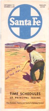 SANTA FE: TIME SCHEDULES OF PRINCIPAL TRAINS