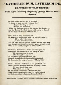 Latherum Dum, Latherum De, or Words to that Effect. Vide Tyne Mercury Report of young Mister Ord's Speech [caption title]