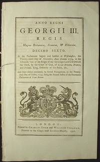 An Act to Prohibit all Trade and Intercourse with the Colonies . . . during the Continuance of the Present Rebellion