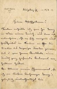 Autograph letter signed and addressed to "Your Excellency"