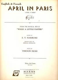 Sheet music (1) from this Broadway show. Song: April in Paris / Avril A Paris (English & French) Sheet music (1) from this Broadway show. Song: April in Paris / Avril A Paris (English & French)
