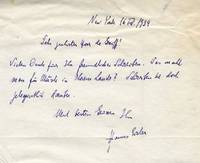 Autograph letter signed and dated New York, February 16, 1939